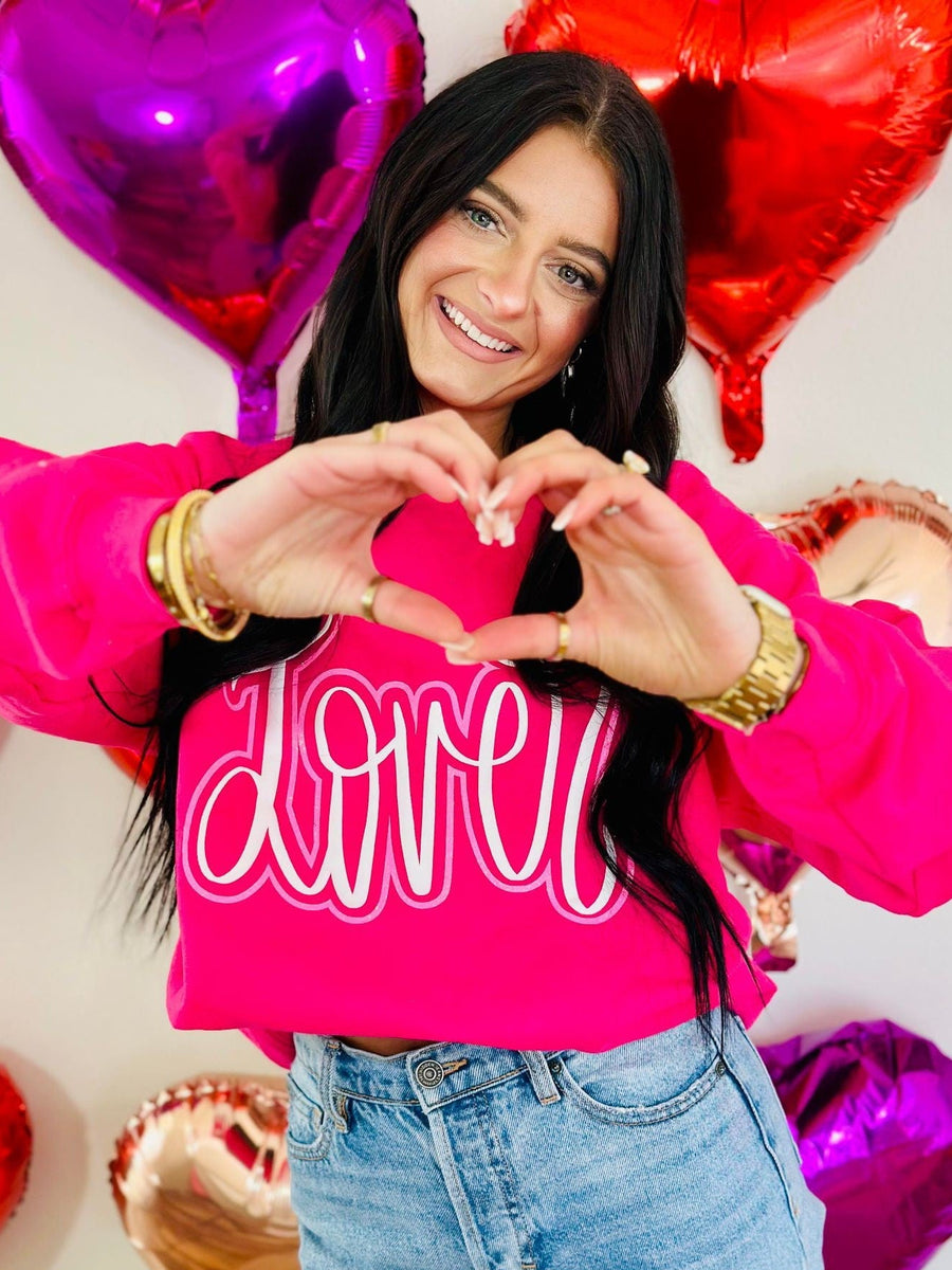 Lover Cursive Double Puff/Glitter Vinyl Sweatshirt – The Eclectic