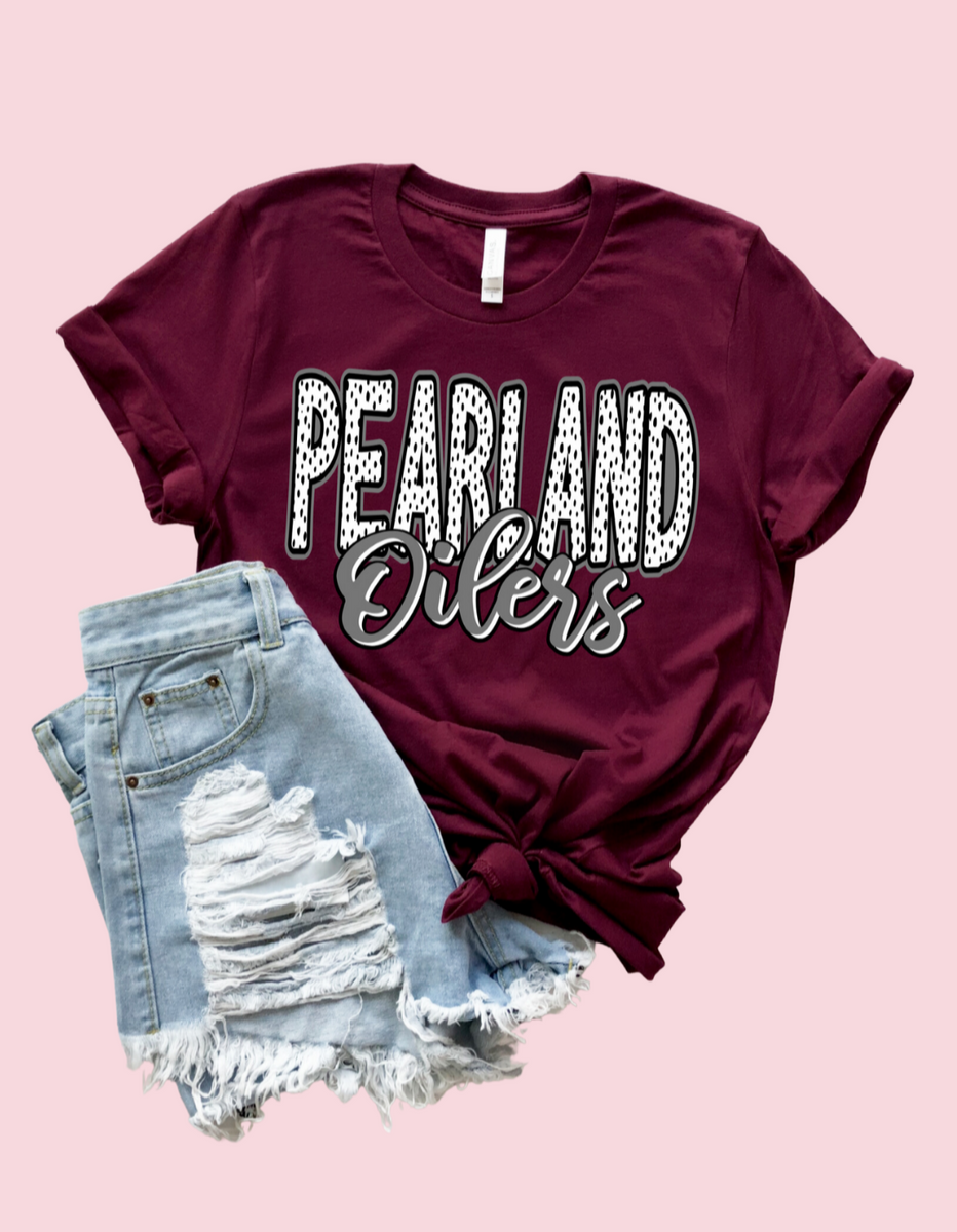 Pearland Oilers Dot Tee The Eclectic Peach Boutique