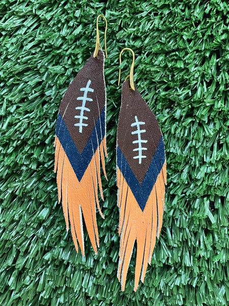 Feather Real Leather Earrings