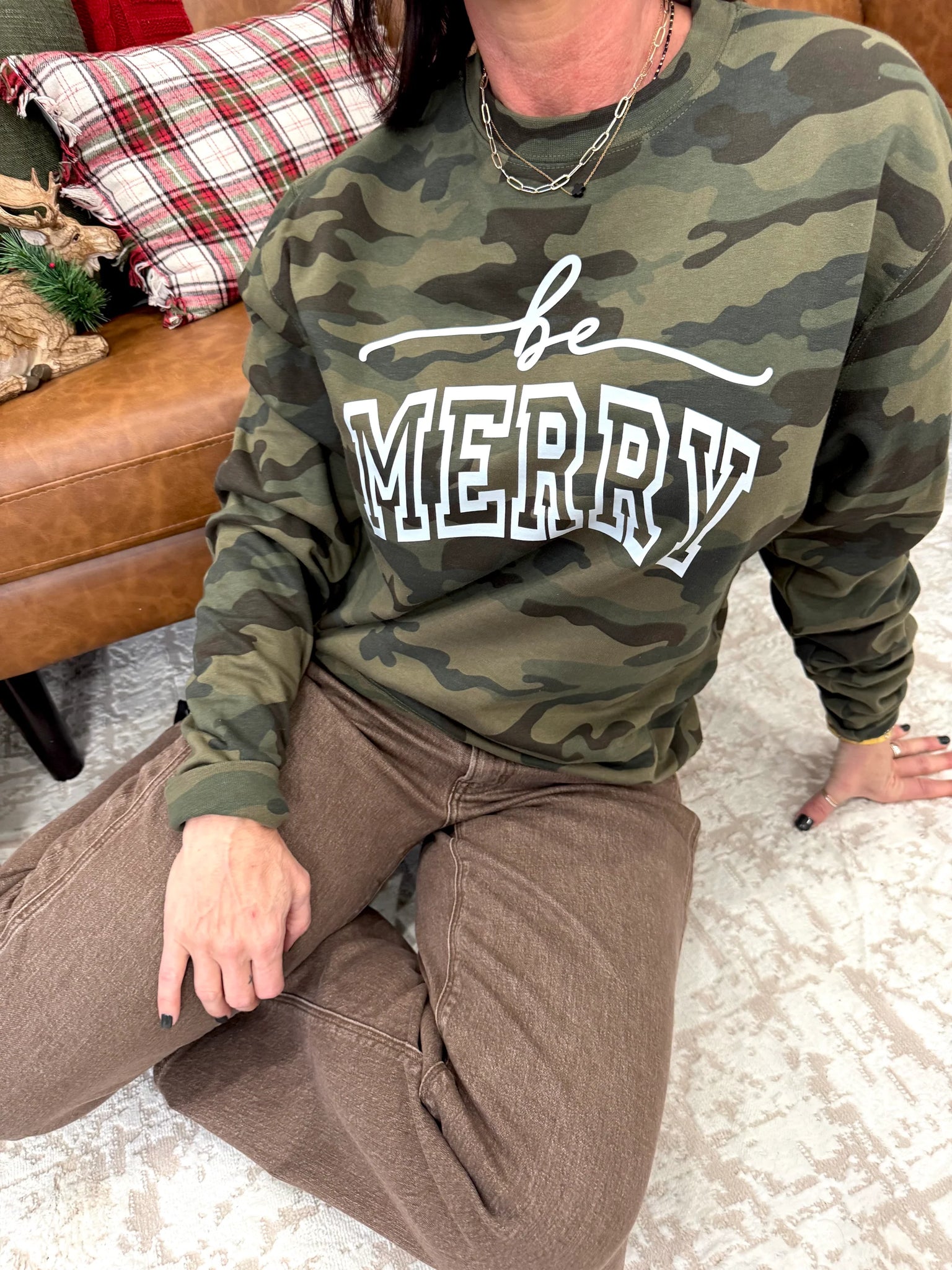 Be Merry Camo Sweatshirt