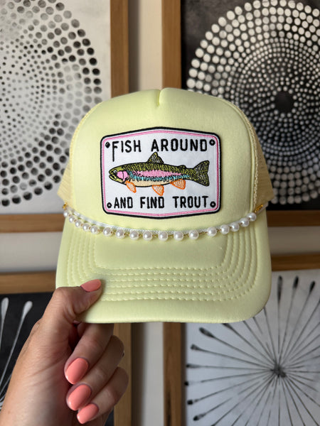 Fish Around Butter Yellow Trucker