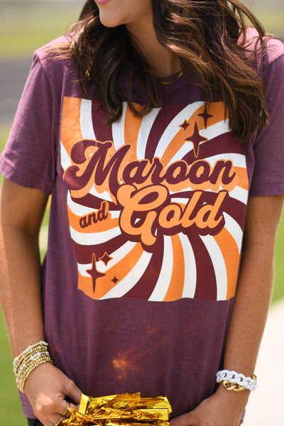 Maroon and Gold Retro Tee