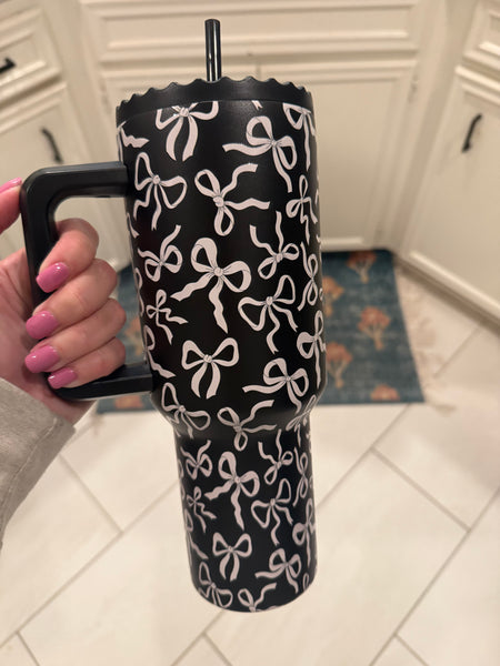 Black & White Bows Tumbler