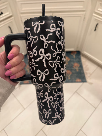 Black & White Bows Tumbler