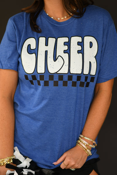 Cheer Checkered Pick Your Color Tee