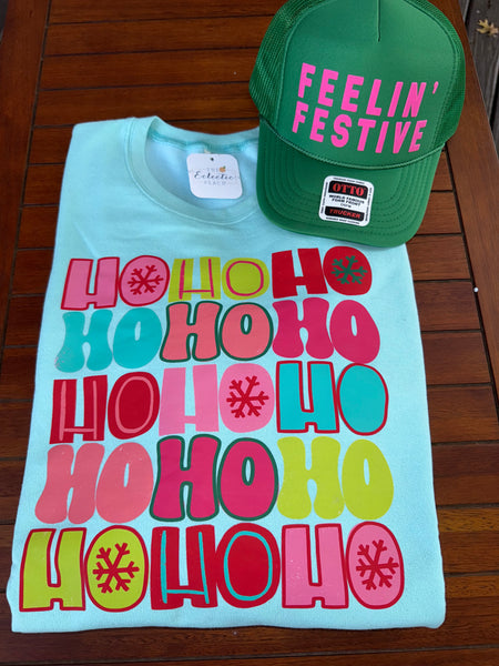 Ho Ho Ho Colorful Sweatshirt/Tee