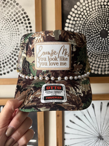 Excuse Me Camo Trucker Hat