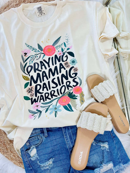 Praying Mama Raising Warriors Floral Tee