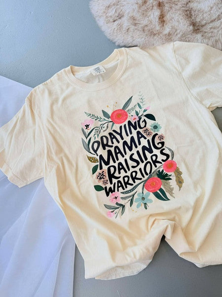 Praying Mama Raising Warriors Floral Tee