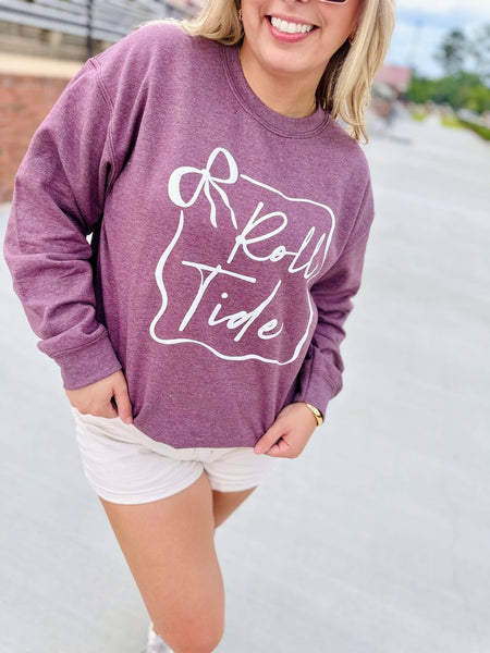 Custom School Puff Bow Frame Sweatshirt