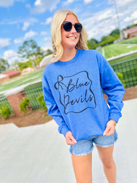 Custom School Puff Bow Frame Sweatshirt
