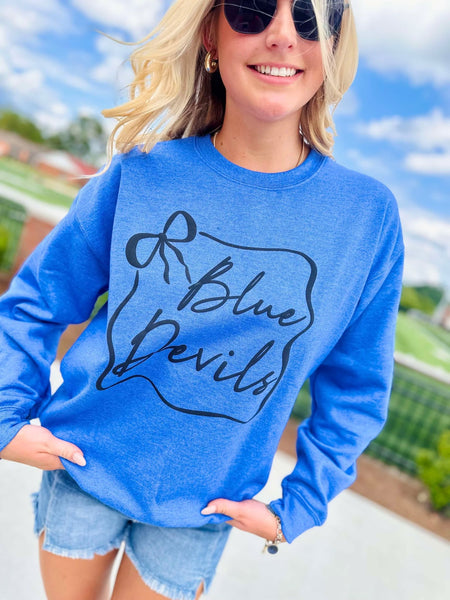 Custom School Puff Bow Frame Sweatshirt