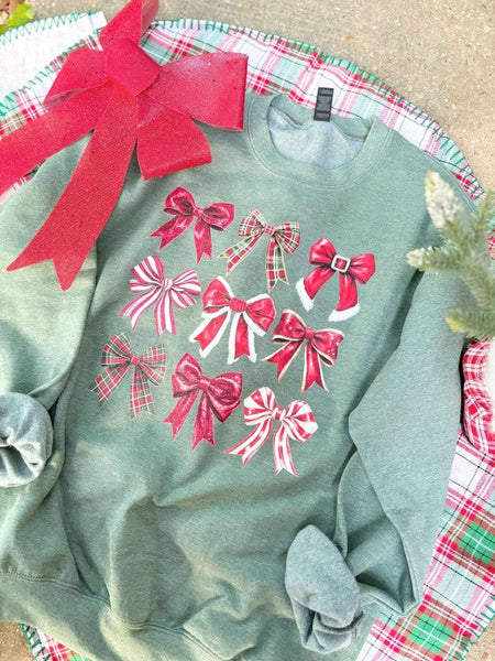 Santa Bows Trio Stack Sweatshirt