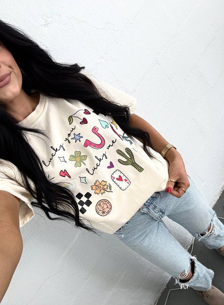 Lucky You Lucky Me Trinkets DTF Tee