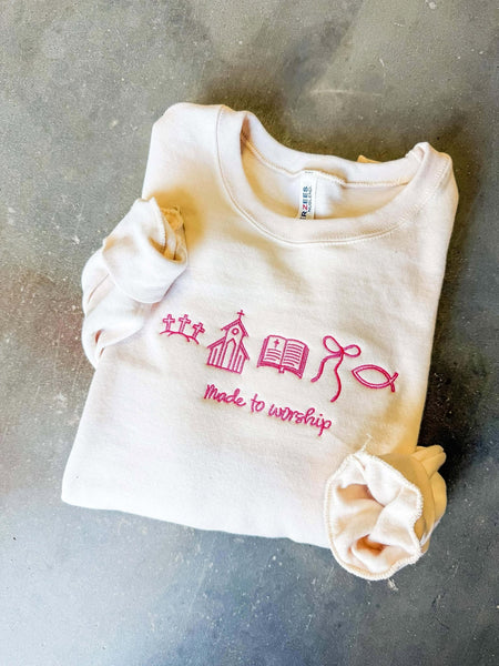 Made To Worship Trinkets Embroidered Sweatshirt