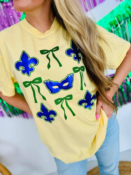 Mardi Gras Stack Puff And Glitter Tee