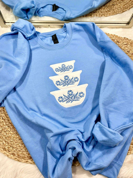 Antique Dish Stack Applique Sweatshirt