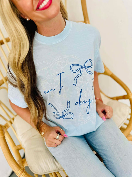 Am I Okay Cowgirl DTF Tee