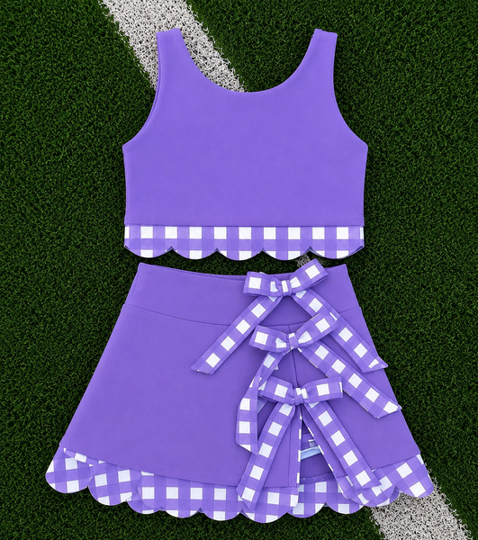 Custom Gingham Girls Two Piece Skirt Sets *Pre Order* *7 COLORS AVAILABLE*