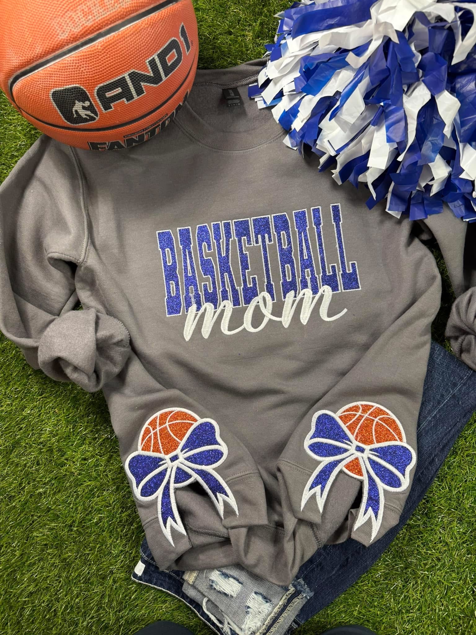 Custom Embroidered Basketball Bows Sweatshirt