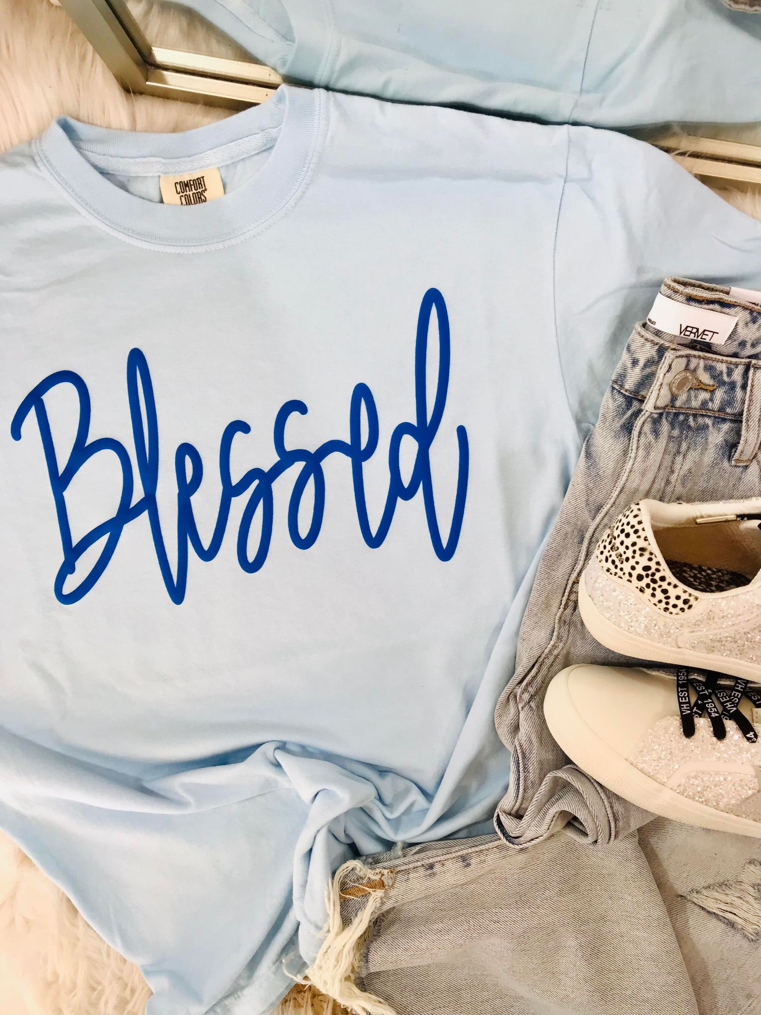Blessed Cursive Puff Tee
