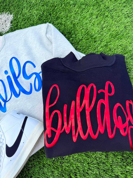 Fancy Font GAME136 Team Cursive Puff Graphic