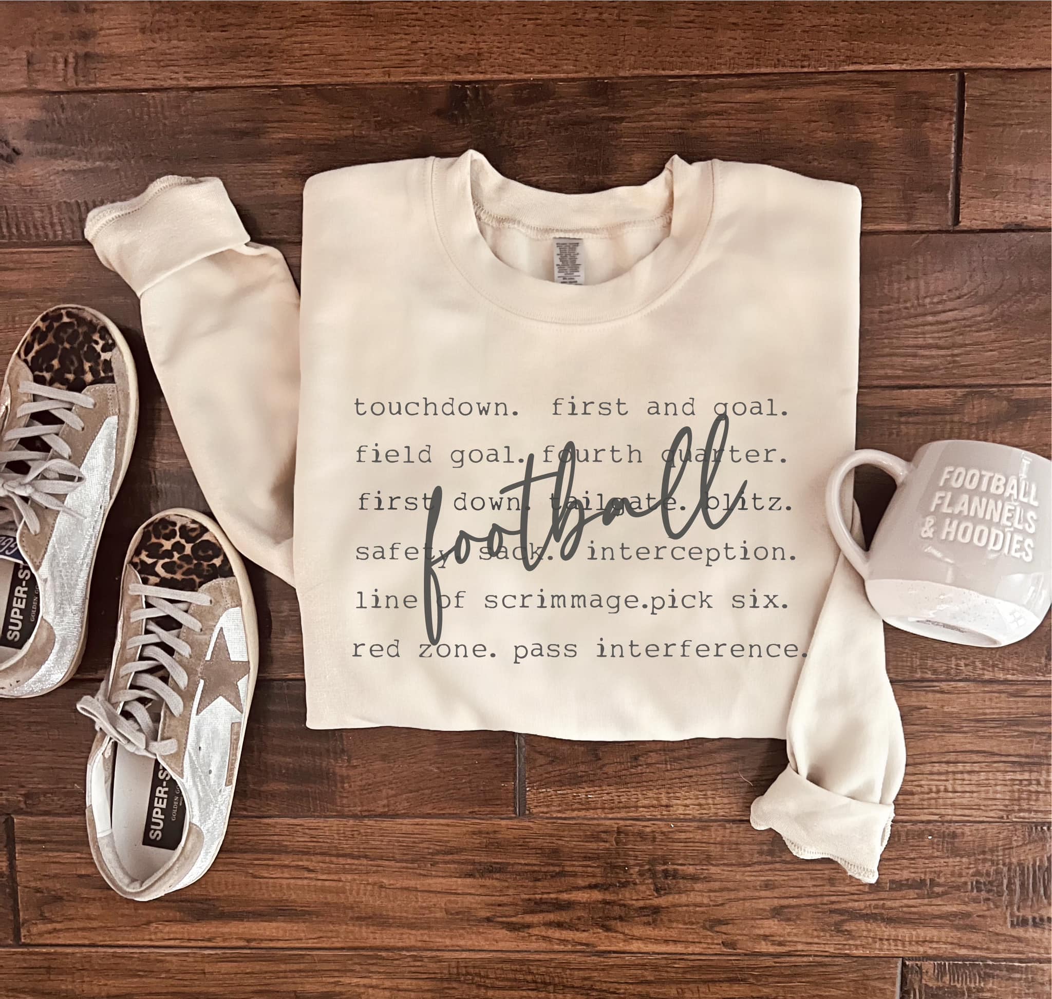 Sports Script Sweatshirt - Tan