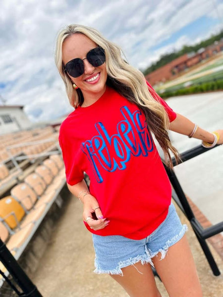 Metallic Double Script Tee/Sweatshirt