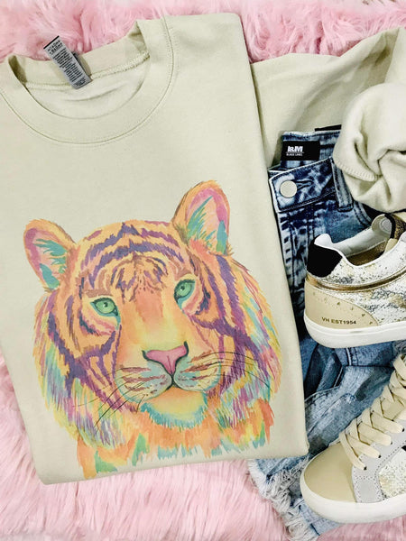 Watercolor Tiger Sublimation Sweatshirt