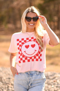 Heart Eyes Checkered Tee