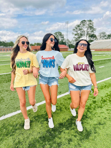 Block Cursive School Custom Tee