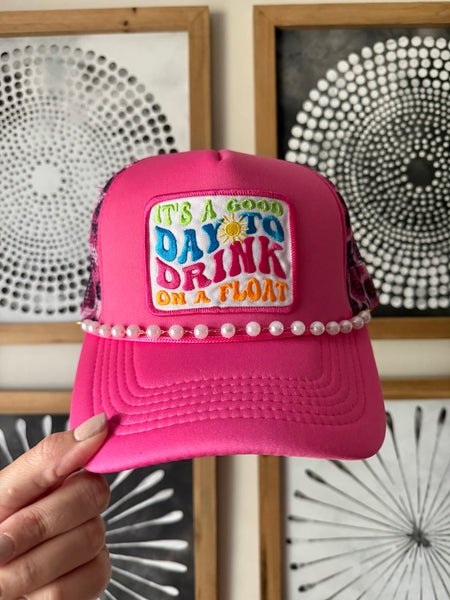 Drink On A Float Leopard Trucker