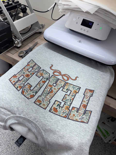 Floral Ribbon Teacher Graphic Sweatshirt