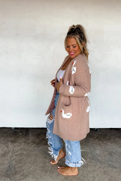 Charming Goose Knit Cardigan *preorder