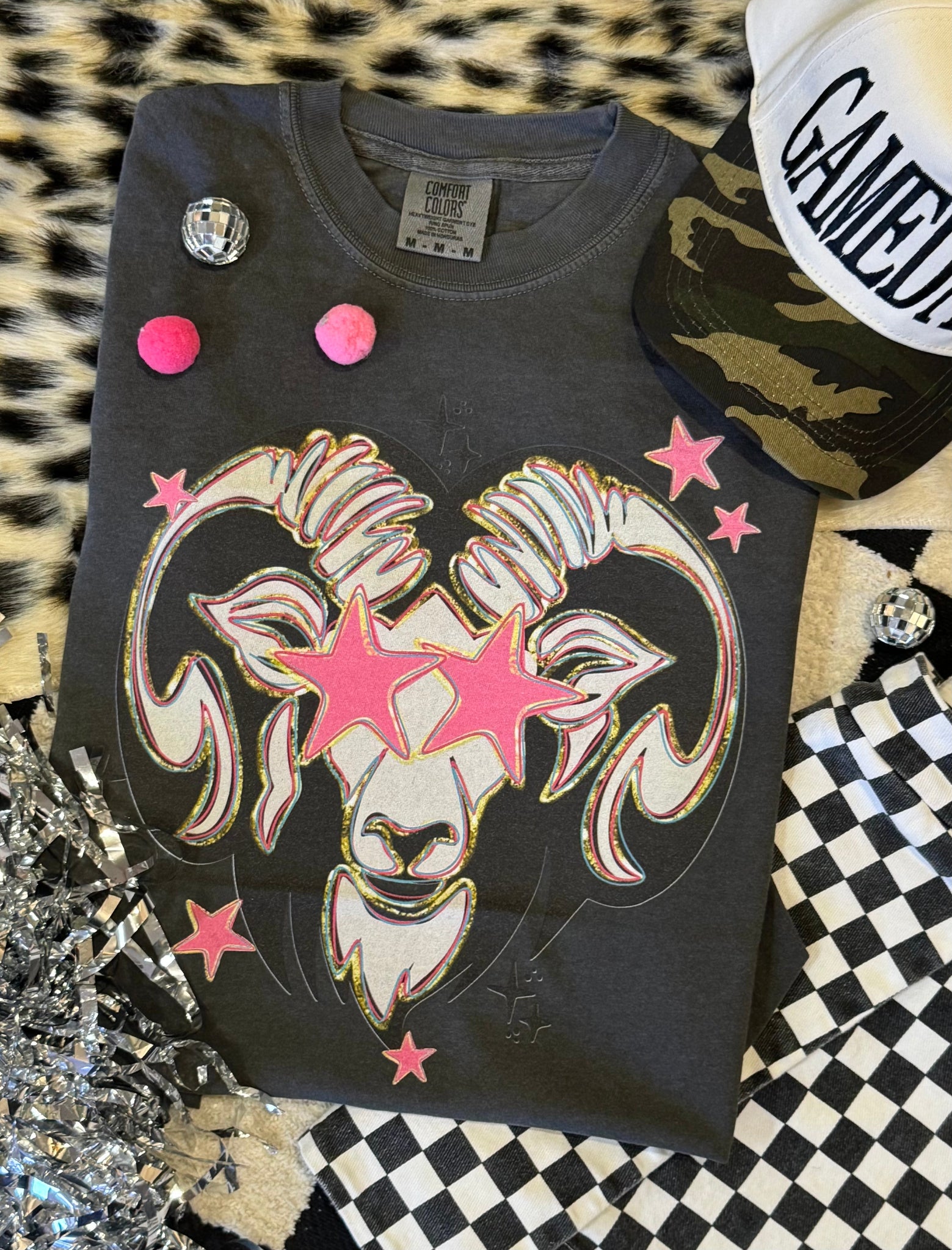 Rams Pink Star Mascot Tee