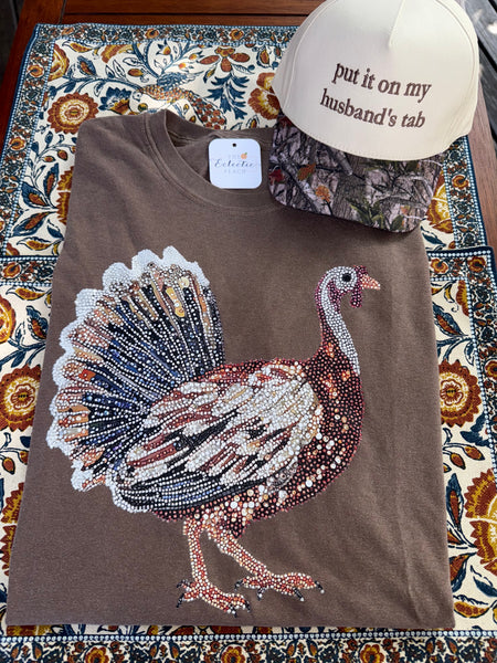 Faux Rhinestone Turkey Graphic Tee