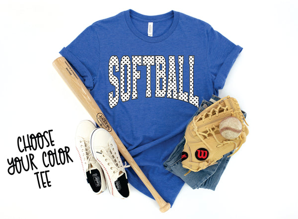 Softball Polka Dot *Pick Your Color* WEEKEND SALE