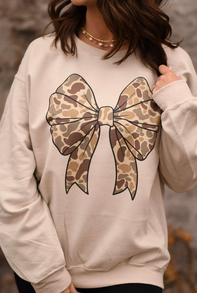 Camouflage Bow Sweatshirt