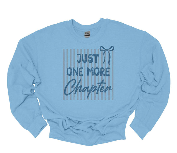 Just One More Chapter Stripes & Bow Graphic Sweatshirt