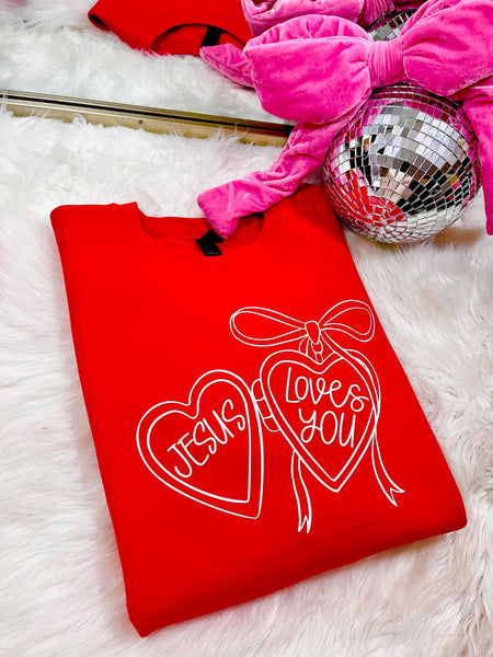 Jesus Loves You Locket DTF Sweatshirt