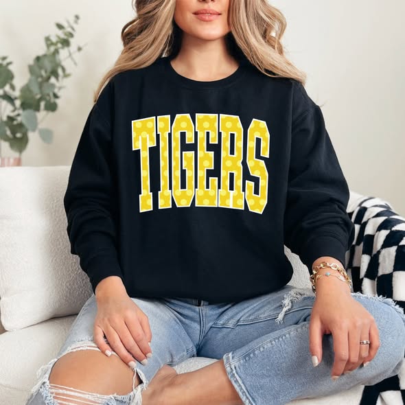 Custom Bold Varsity Font Polka Dot DTF Top