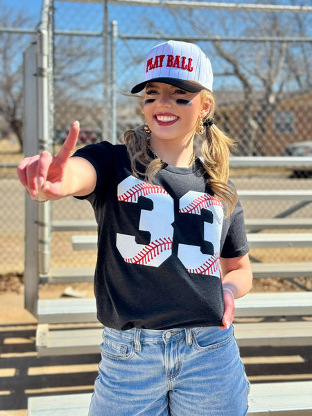 Custom Glitter Number Tee