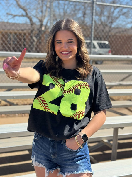 Custom Glitter Number Tee