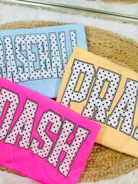 Pray Black And White Polka Dot Arch DTF Design