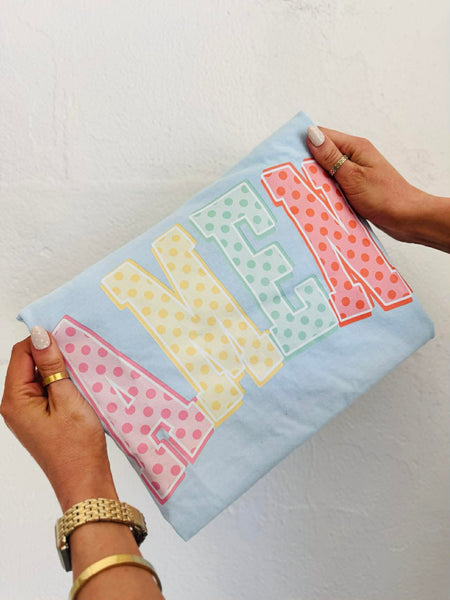 Amen Pastel Polka Dot DTF Tee