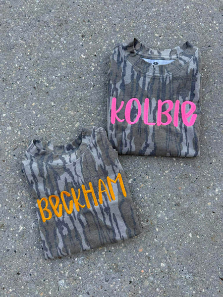 Kids Embroidered Name Bottomland T Shirt