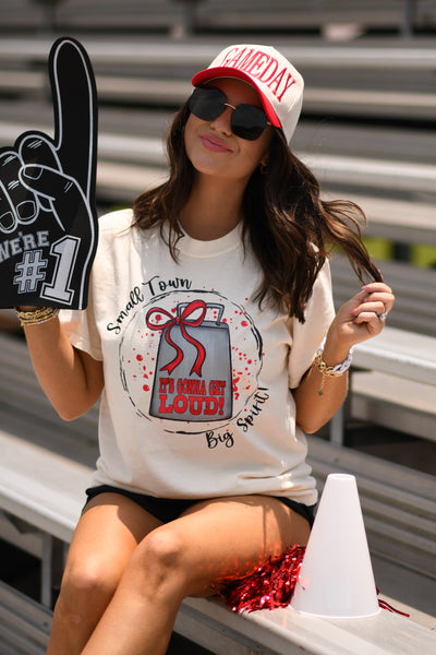 Red Small Town Big Spirit Tee