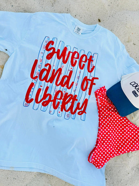 Sweet Land of Liberty Striped DTF Top