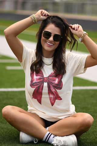 Cardinal Shiny Bow Tee
