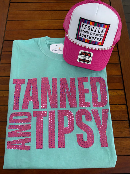 Tanned and Tipsy Spangle Tee